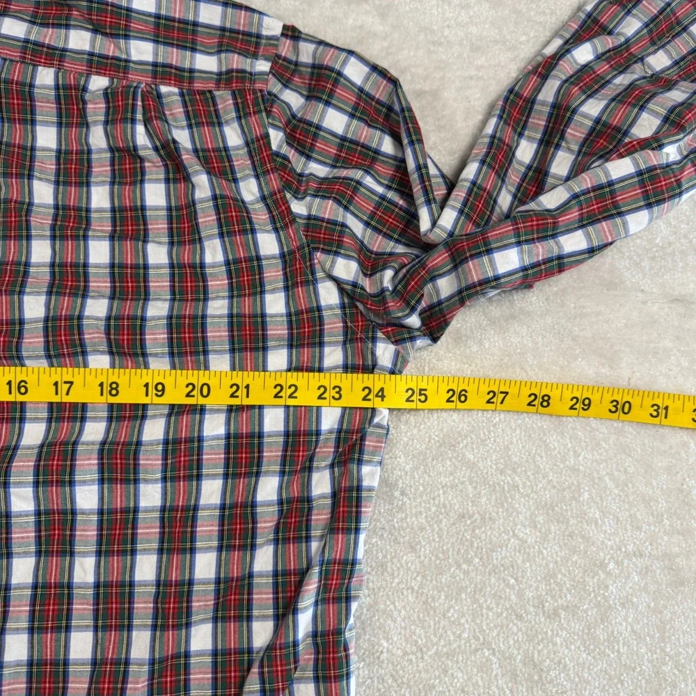 J. Crew Slim Fit Plaid Button Down Shirt Mens‎ XL Red White Blue Cotton L/S